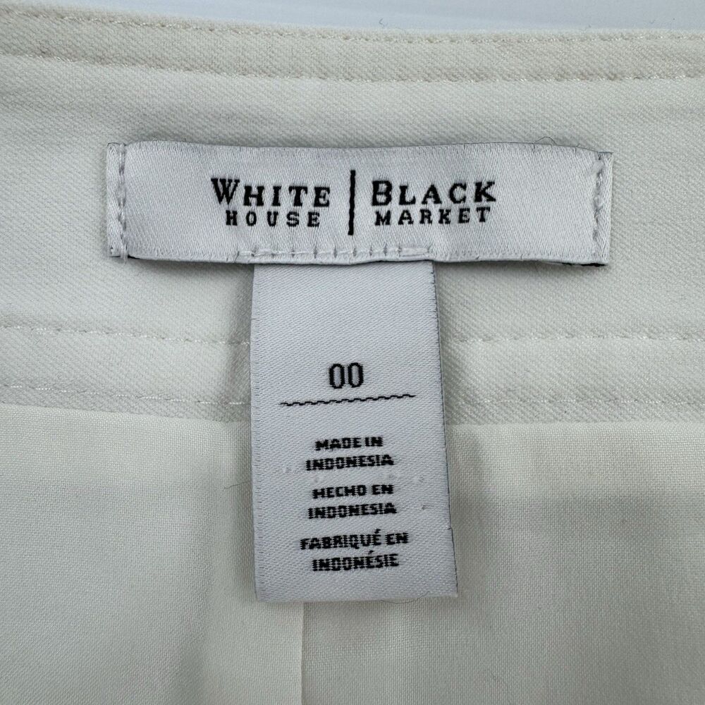White House Black Market Ecru Ivory Flounce Hem Skirt Size 00 Lined Mini - Picture 4 of 10